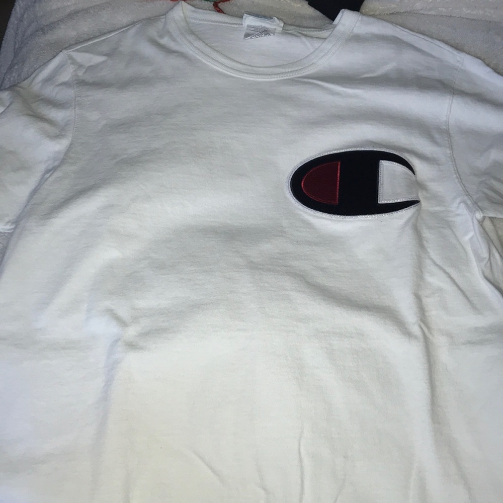 mens white champion tshirt